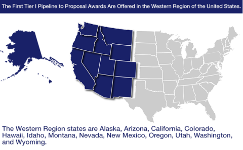 The Western Region states are Alaska, Arizona, California, Colorado, Hawaii, Idaho, Montana, Nevada, New Mexico, Oregon, Utah, Washington, and Wyoming. 